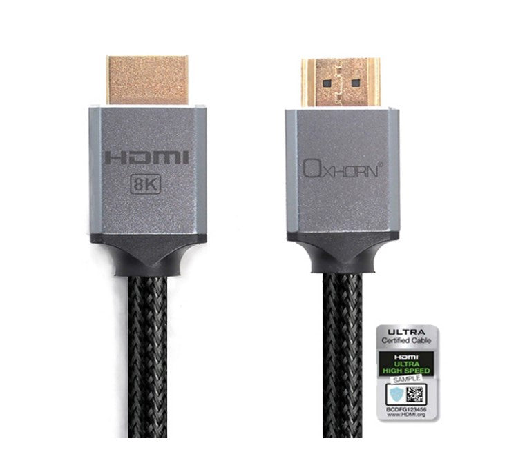 Other Oxhorn HDMI2.1a 8K@60Hz 3D Ultra Certified Ethernet Aluminum Header Cable 3m Male to Male