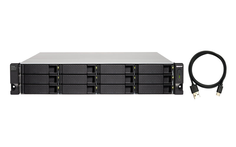QNAP TL-R1200C-RP storage drive enclosure HDD/SSD enclosure Black, Grey 2.5/3.5"