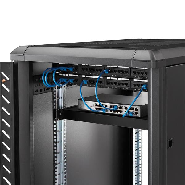 StarTech 1U Adjustable Server Rack Mount Shelf - 175lbs - 19.5 to 38in Adjustable Mounting Depth Universal Tray for 19" AV, Data & Network Equipment Rack - 27.5in Deep