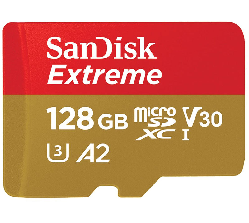 SANDISK Extreme 128GB microSD SDHC SQXAF V30 U3 C10 A1 UHS-1 160MB/s R 90MB/s W 4x6 SD Adaptor Android Smart