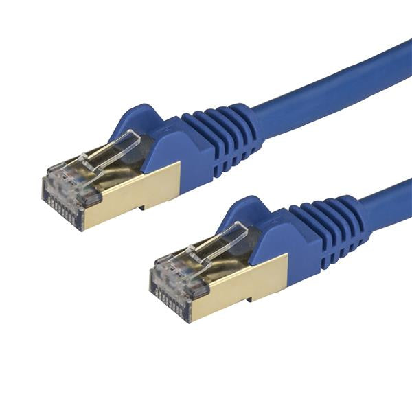StarTech 2m CAT6a Ethernet Cable - 10 Gigabit Shielded Snagless RJ45 100W PoE Patch Cord - 10GbE STP Network Cable w/Strain Relief - Blue Fluke Tested/Wiring is UL Certified/TIA