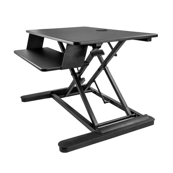 StarTech Sit Stand Desk Converter with Keyboard Tray - Large 35” x 21" Surface - Height Adjustable Ergonomic Desktop/Tabletop Standing Workstation - Holds 2 Monitors - Pre-Assembled