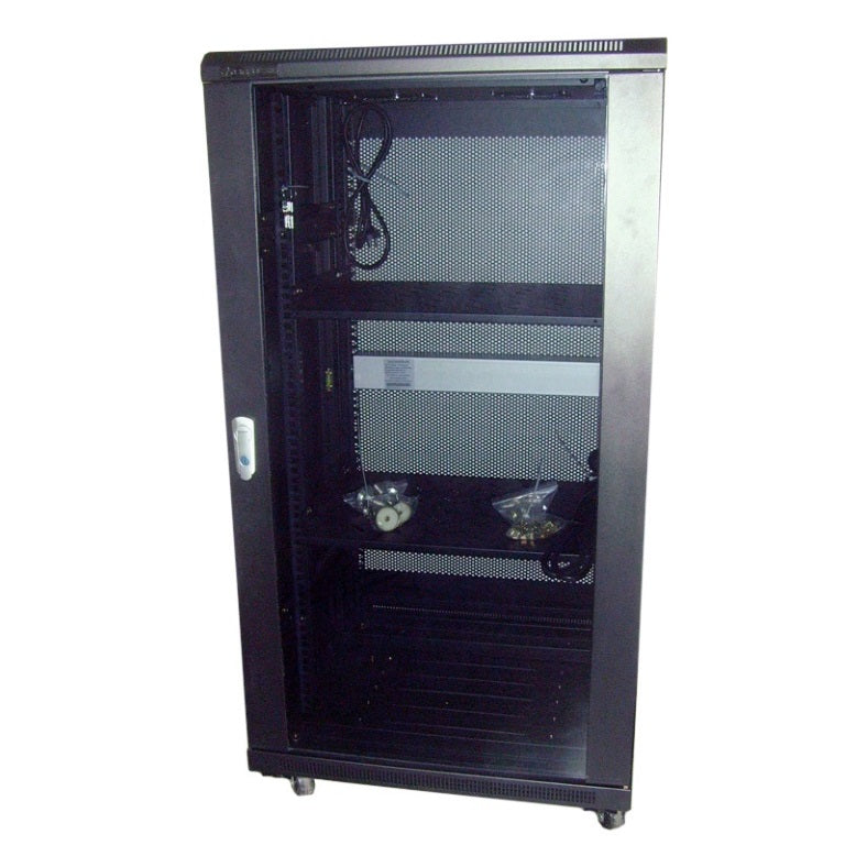 LinkBasic 22U 600mm Depth Server Rack Glass Door with 2x240v Fans and 8-Port 10A PDU