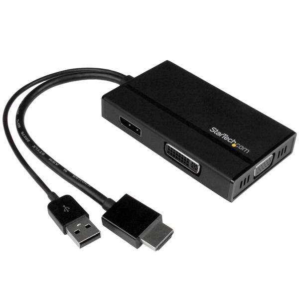 StarTech Travel A/V Adapter: 3-in-1 HDMI to DisplayPort, VGA or DVI - 1920 x 1200