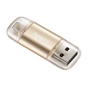 Apacer AH190 64GB USB flash drive USB Type-A / Lightning 3.2 Gen 1 (3.1 Gen 1) Gold