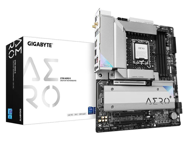 Gigabyte Z790 MOTHERBOARD, DDR5(4), SATA(6), M.2(5), WIFI, WHITE, ATX, 3YR