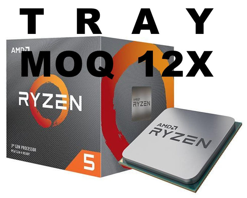 AMD-P (MOQ 12x If Not Installed On MBs) AMD Ryzen 5 3600 'TRAY', 6 Core AM4 CPU, 3.6GHz 4MB 65W No Fan MOQ