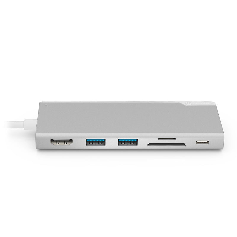 ALOGIC Ultra USB-C Dock UNI - 2 x USB-A (USB 3.0); 1 x USB-C (Data/PD 100W); 1 x SD Card Slot; 1 x Micro SD Card Slot; 1 x HDMI 4K @30Hz - Silver