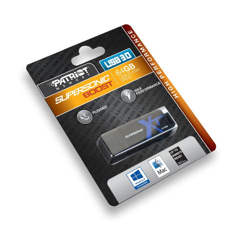 Patriot Memory 64GB Supersonic Boost XT USB flash drive USB Type-A 3.2 Gen 1 (3.1 Gen 1) Black