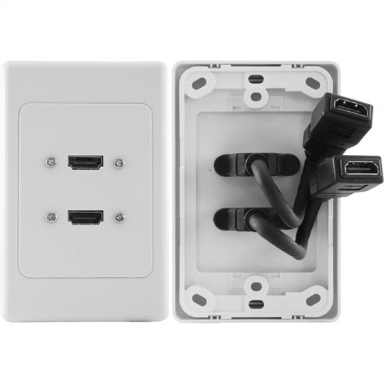 Pro2 HDMI & USB DUAL WALL PLATE WITH FLEXIBLE REAR SOCKETS