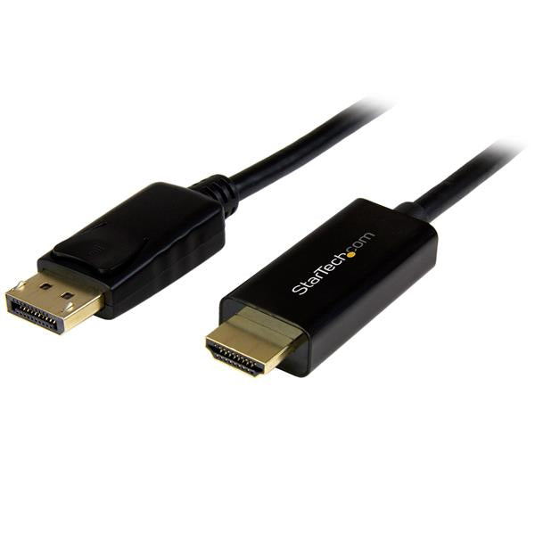 StarTech 10ft (3m) DisplayPort to HDMI Cable - 4K 30Hz - DisplayPort to HDMI Adapter Cable - DP 1.2 to HDMI Monitor Cable Converter - Latching DP Connector - Passive DP to HDMI Cord