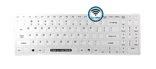 Man & Machine IT'S COOL WIRELESS OPEN-STYLE KEYBOARD WHITE - VALUE WASHABLE