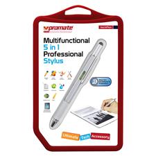 Promate Multifunctional 5-in-1 Stylus Pen - Black