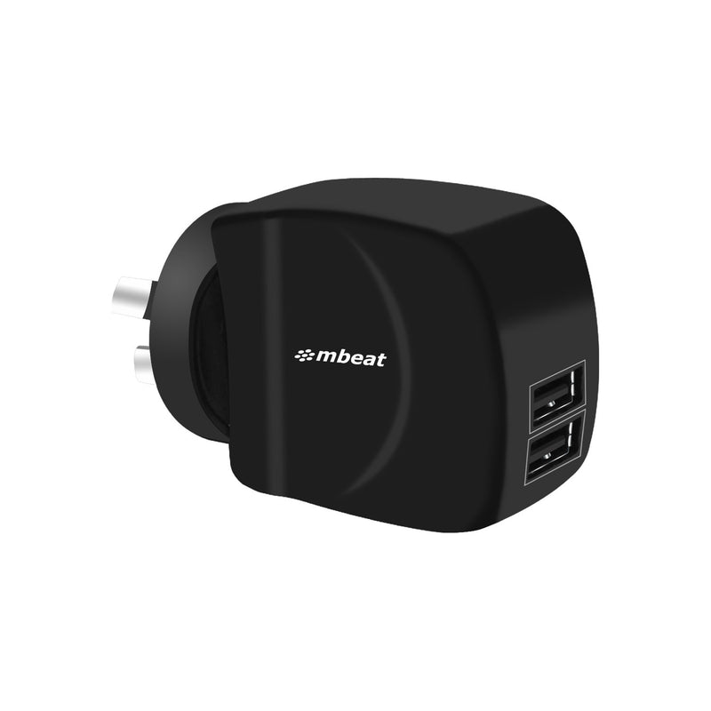 mBeat (LS) mbeat® Gorilla Power Duo 3.4A Dual USB Ports Smart Charger - Charge 2 Smartphones or Tablets Simultaneously (replacement MB-CHGR-PQC18B)