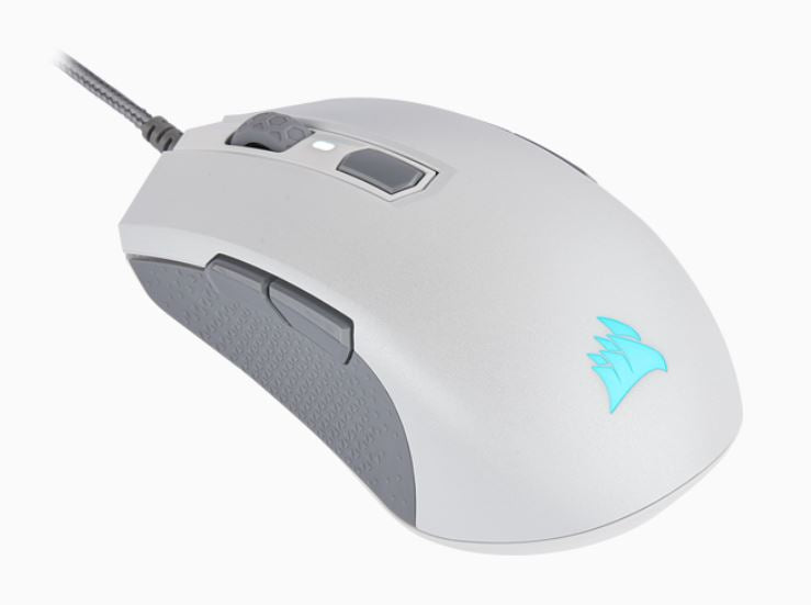 Corsair M55 RGB PRO White Ambidextrous Multi-Grip Gaming Mouse, 200-12,400 DPI, ICUE Software. 2 Years Warra
