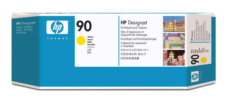 New Genuine HP 90 Yellow DesignJet Printhead and Printhead Cleaner