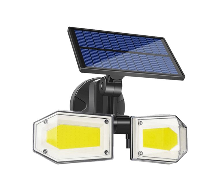 Other Sansai GL-H827G Solar Power LED Sensor Light Dual LED heads 3 Different lighting modes Built-in 3000mAh Rechargeable battery IP65-Rated water-resistan