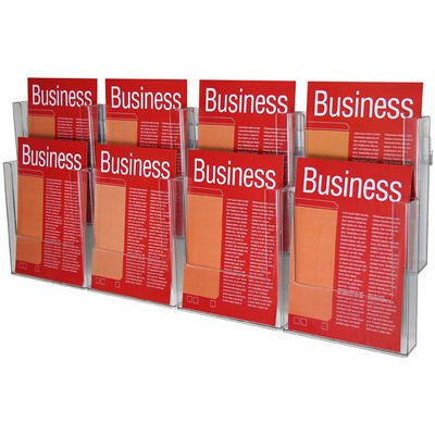 ESSELTE BROCHURE HOLDER WALL SYSTEM 2 TIER A4 X 8