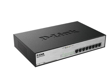 D-Link DGS-1008MP network switch Unmanaged Gigabit Ethernet (10/100/1000) Power over Ethernet (PoE) 1U Black