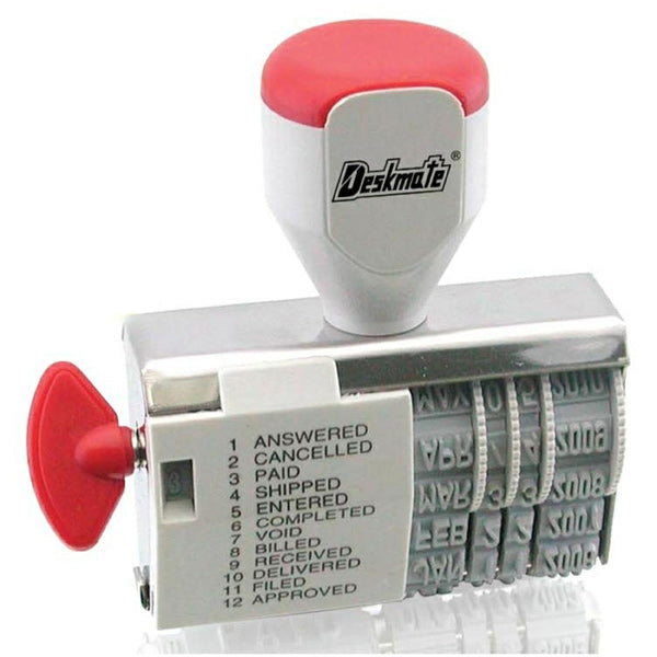 DESKMATE RUBBER STAMP DIAL-A-PHRASE DATER