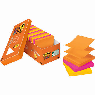 POST-IT R330-18SSAUCP SUPER STICKY POP-UP NOTES 75 X 75MM RIO DE JANIERO COLLECTION CABINET PACK 8