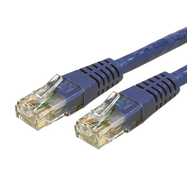 StarTech 3ft CAT6 Ethernet Cable - Blue CAT 6 Gigabit Ethernet Wire -650MHz 100W PoE RJ45 UTP Molded Network/Patch Cord w/Strain Relief/Fluke Tested/Wiring is UL Certified/TIA