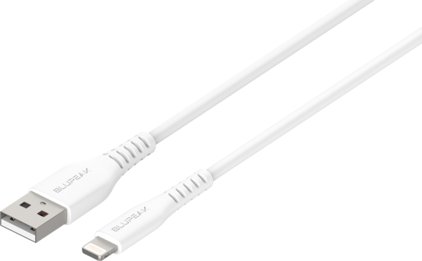 BLUPEAK 1.2M APPLE MFI CERTIFIED LIGHTNING TO USB CABLE - WHITE (LIFETIME WARRANTY)