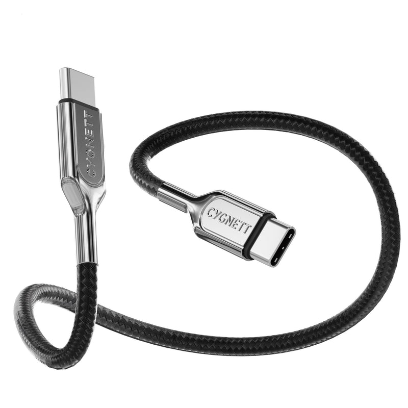 Cygnett Armoured Pro USB 4.0 240W USB-C to USB-C Cable (1M) - Black (CY4543PCCCC), Samsung Galaxy,iPad,MacBook,Google,OPPO,Nokia,Laptop, 5 Yr. WTY.