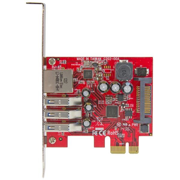 StarTech 3-Port PCI Express USB 3.0 Card + Gigabit Ethernet