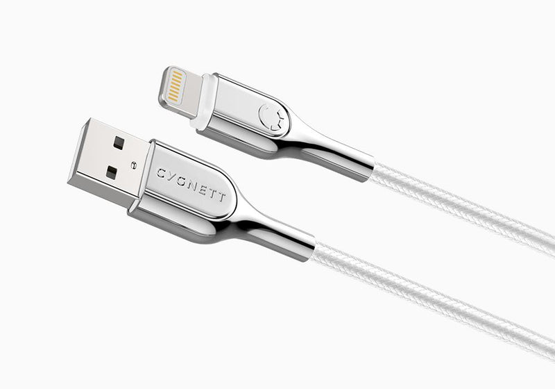 Cygnett Lightning - USB-A 0.1 m Stainless steel, White