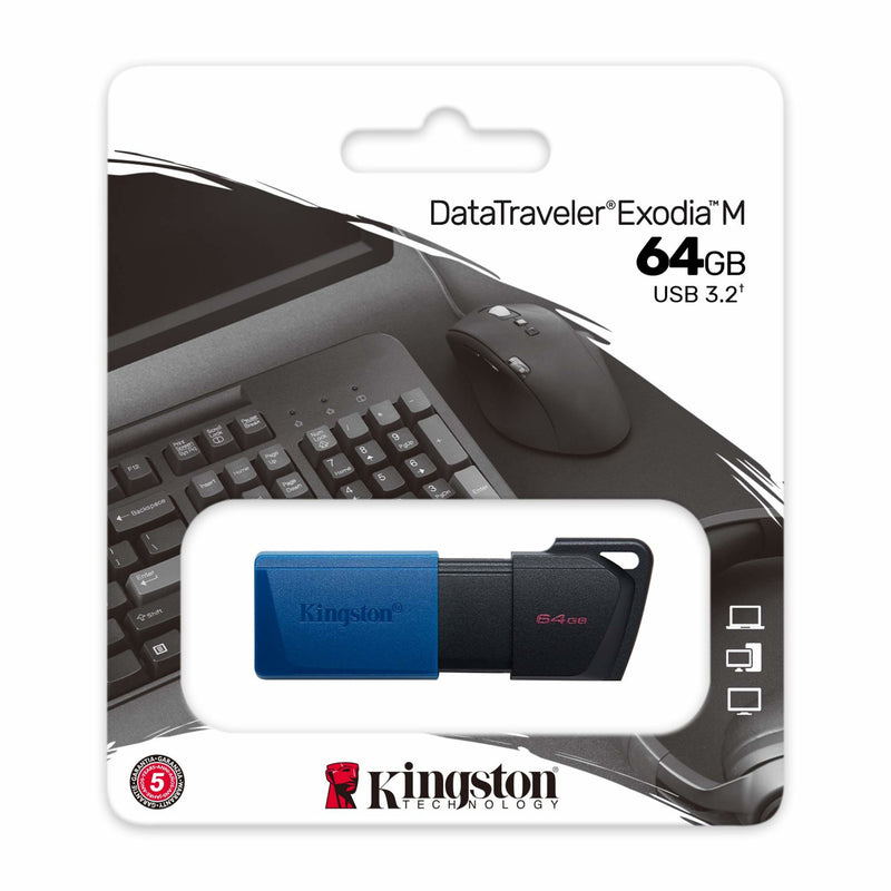 Kingston DataTraveler Exodia M USB flash drive 64 GB USB Type-A 3.2 Gen 1 (3.1 Gen 1) Black, Blue
