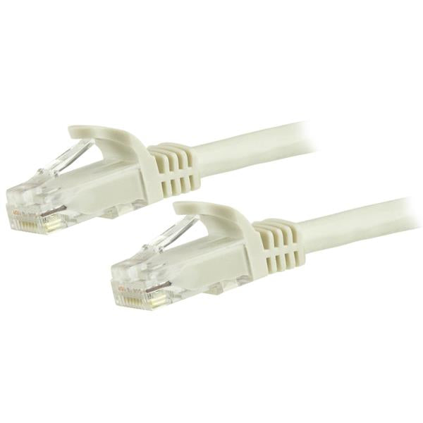 StarTech 1.5m CAT6 Ethernet Cable - White CAT 6 Gigabit Ethernet Wire -650MHz 100W PoE RJ45 UTP Network/Patch Cord Snagless w/Strain Relief Fluke Tested/Wiring is UL Certified/TIA