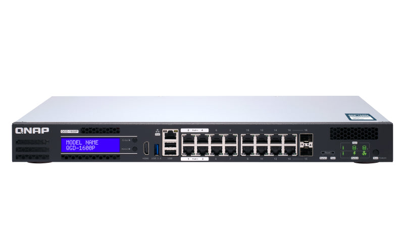 QNAP QGD-1600P Managed Gigabit Ethernet (10/100/1000) Black,Grey Power over Ethernet (PoE)