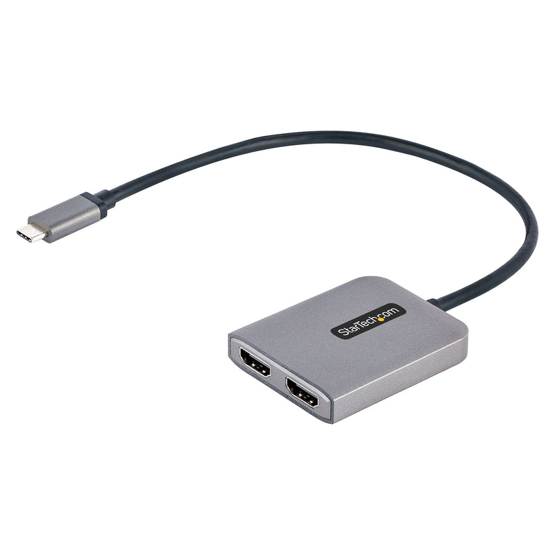 StarTech USB-C to Dual HDMI MST HUB - Dual HDMI 4K 60Hz - USB Type C Multi Monitor Adapter for Laptop w/ 1ft/30cm cable - DP 1.4 Multi-Stream Transport Hub - USB-C to HDMI Splitter