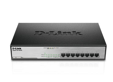 D-Link DGS-1008MP network switch Unmanaged Gigabit Ethernet (10/100/1000) Power over Ethernet (PoE) 1U Black