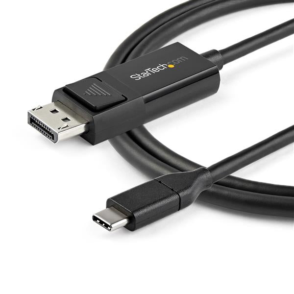 StarTech 6ft (2m) USB C to DisplayPort 1.2 Cable 4K 60Hz - Bidirectional DP to USB-C or USB-C to DP Reversible Video Adapter Cable - HBR2/HDR - USB Type C/TB3 Monitor Cable