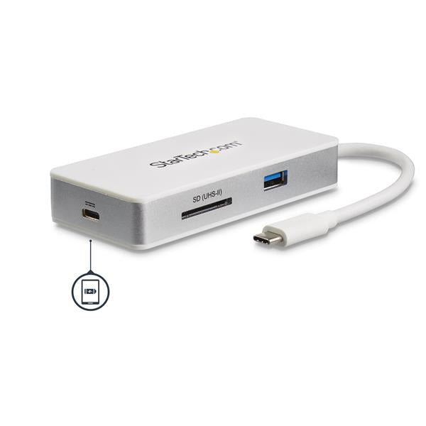 StarTech USB-C Multiport Adapter - SD (UHS-II) Card Reader - 100W Power Delivery - 4K HDMI - GbE - 1x USB 3.0