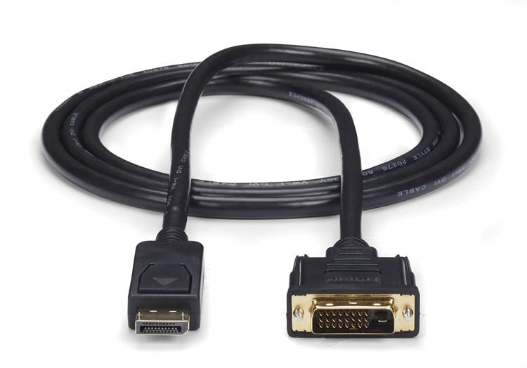 StarTech 6ft (1.8m) DisplayPort to DVI Cable - 1080p Video - DisplayPort to DVI Adapter Cable - DP to DVI-D Converter Single Link - DP to DVI Monitor Cable - Latching DP Connector