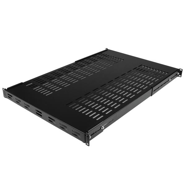 StarTech 1U 4-Post Adjustable Vented Server Rack Mount Shelf - 330lbs(150 kg) - 19.5 to 38in Adjustable Mounting Depth Universal Tray for 19" AV/ Network Equipment Rack - 27.5in Deep