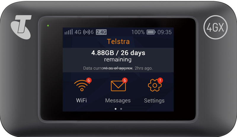 Telstra Prepaid 4GX Wi-Fi Pro E5787 -DEVICE, SIM+10 GB DATA, Data-free sports streaming, FreeTelstra Air Wi-