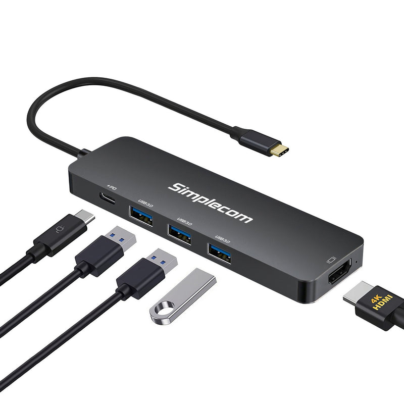 Simplecom CH545 laptop dock/port replicator Wired USB 3.2 Gen 1 (3.1 Gen 1) Type-C Black