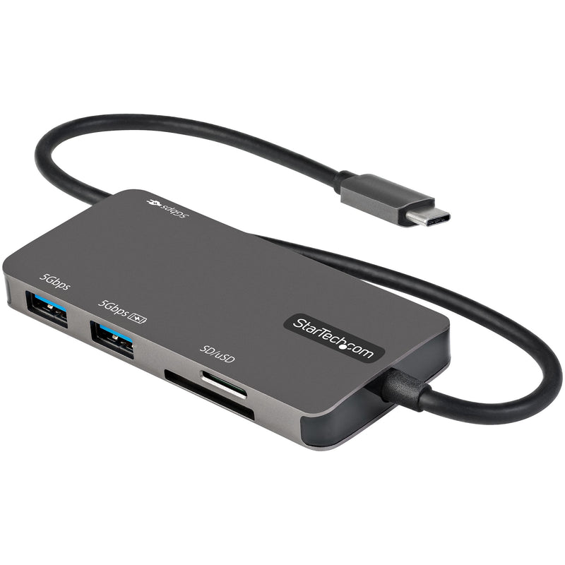 StarTech USB C Multiport Adapter - USB-C to 4K HDMI, 100W Power Delivery Pass-through, SD/MicroSD Slot, 3-Port USB 3.0 Hub - USB Type-C Mini Dock - 12" (30cm) Long Attached Cable