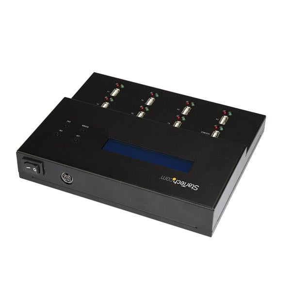 StarTech Standalone 1 to 7 USB Thumb Drive Duplicator and Eraser, Multiple USB Flash Drive Copier, System and File and Whole-Drive Copy at 1.5 GB/min, Single and 3-Pass Erase, LCD Display