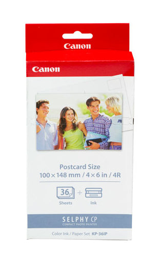 Canon KP-36IP Colour Ink + 100 x 148 mm Paper Set, 36 Sheets
