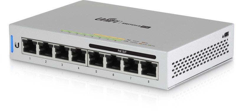 Ubiquiti UniFi US-8-60W-AU network switch Managed Gigabit Ethernet (10/100/1000) Grey Power over Ethernet (PoE)