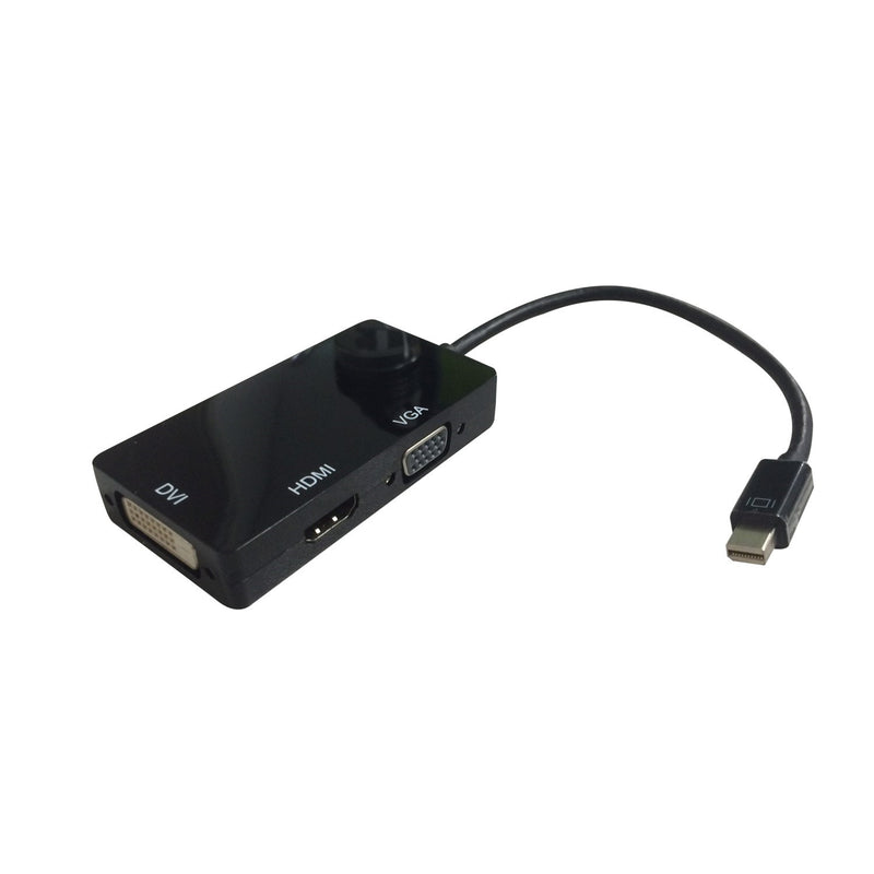 8WARE 3 in1 Thunderbolt Mini DP DisplayPort to HDMI DVI VGA Hub Adapter Converter Cable for MacBook Air Mac Mini Microsoft Surface Pro 3/4/5