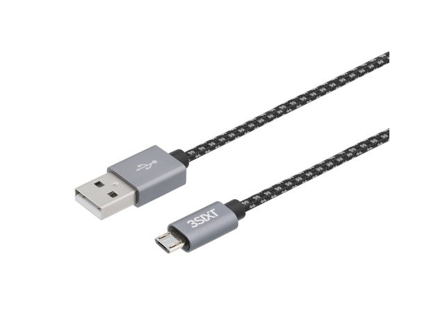 3SIXT BLACK Cable - USB-A to Micro USB - 30cm