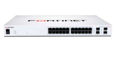 Fortinet L2+ managed POE switch with 24GE ports, 12 of which are POE+, 4 SFP+, max 185W limit and smart fan temperature control