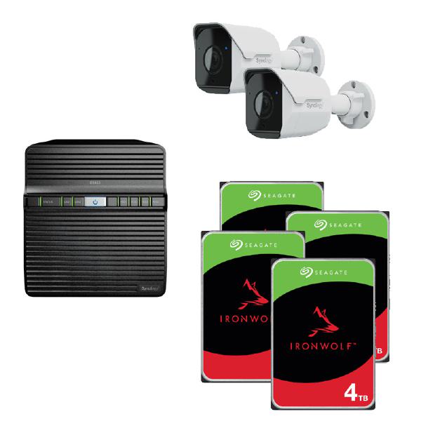 SYNOLOGY BC500 Camera Bundle 4 includes Synology DS423 x 1 plus Seagate IronWolf ST4000vn006 x 4 plus Synology BC500 x 2