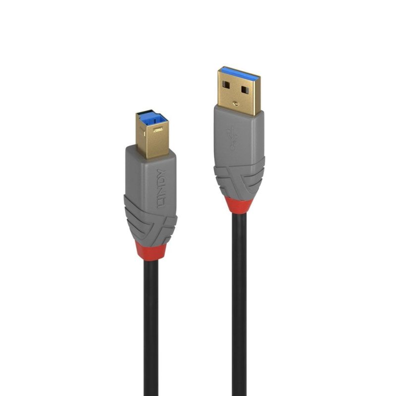Lindy 1m USB 3.2 Type A to B Cable, Anthra Line